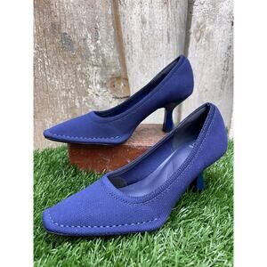 Cosy Island RefinEdge Blue Square Toe Heeled Pumps Women's Size 5